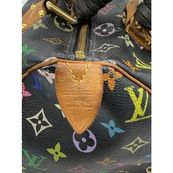 Louis Vuitton Monogram Multicolor Speedy 30 Black*Takashi Murakami 2010 Coll. - Picture 15 of 16